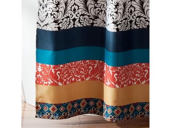 Lush Decor Boho Stripe Shower Curtain Fabric 