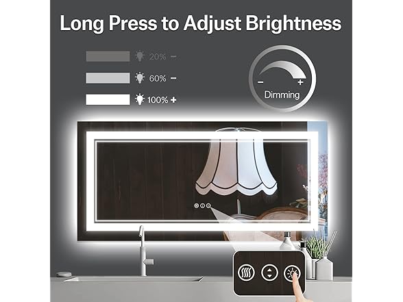 LED Bathroom Mirror with Front and Backlit