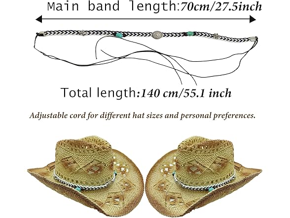 Lusstiazz Hat Band for Cowboy Cowgirl
