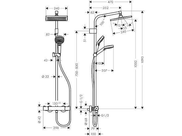 Hansgrohe Crometta S Shower System 240 2