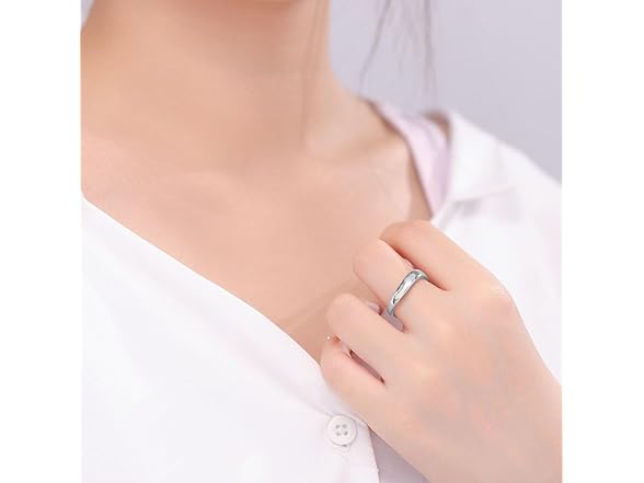 Silver Wavy Stackable Ring Band