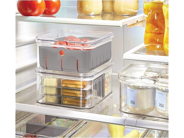 iDesign Plastic Crisp Divided Fruit and Vegetable Storage