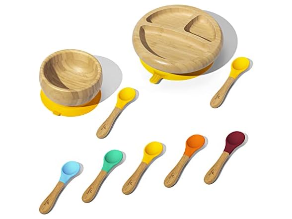Avanchy Baby Divided Bamboo Plate & Bowl