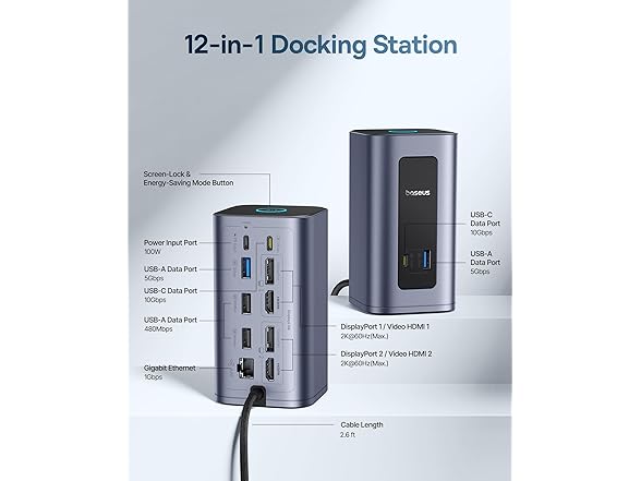 Baseus Docking Station | 12 in 1 | macOS & Win