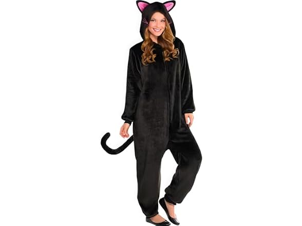 Black Cat Zipster Fleece Costume - Adult (X-Large)