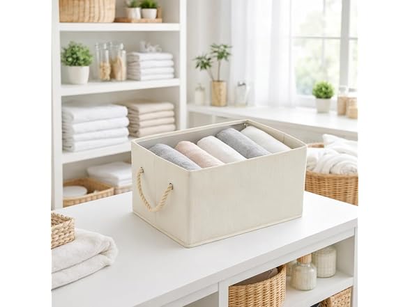 Suptinwear Storage Baskets Ivory White