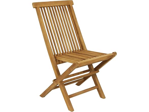 Sunnydaze Hyannis Teak Wood Folding Chairs, 2PK