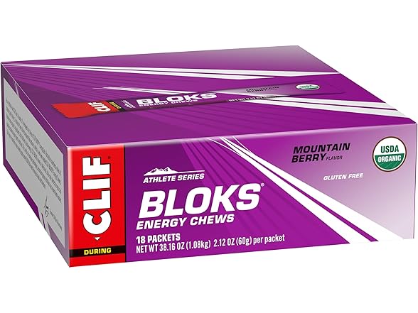 18CT CLIF BLOKS - Mountain Berry Flavor - Energy Chews