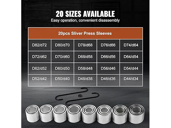 VEVOR 28 PCS Pull and Press Sleeve Kit