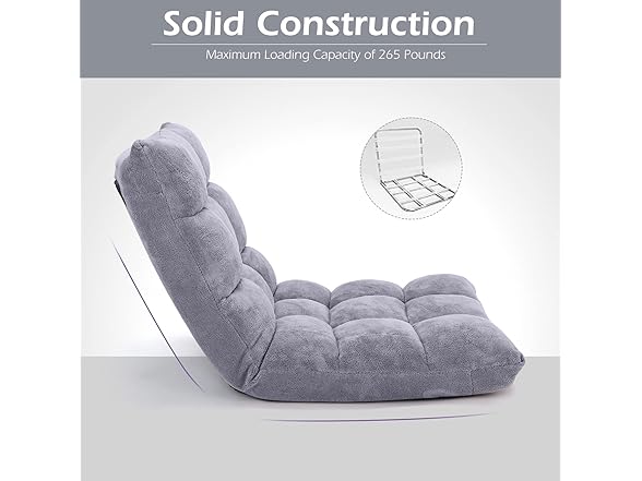 COSTWAY Floor Chair, Video Gaming Chairs with Back Support,  (Open Box)