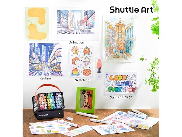 Shuttle Art Brush Tip Alcohol Markers
