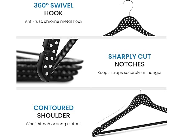 ZOBER Wooden Polka Dot Hangers 10Pk