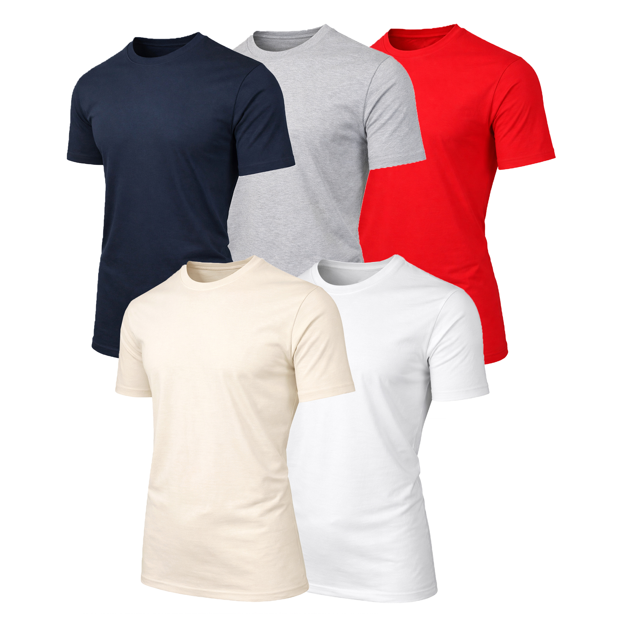 5Pk Mens S/S Crew Neck Solid Tee - Gallery 9