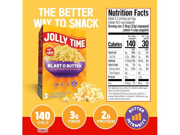 36PK Jolly Time Blast O Butter, Movie Theater Popcorn