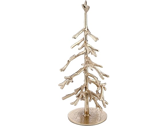 Metal Twig Tree Sculptures for Mantle or Tabletop, Set of 2, Gold - Gallery 2