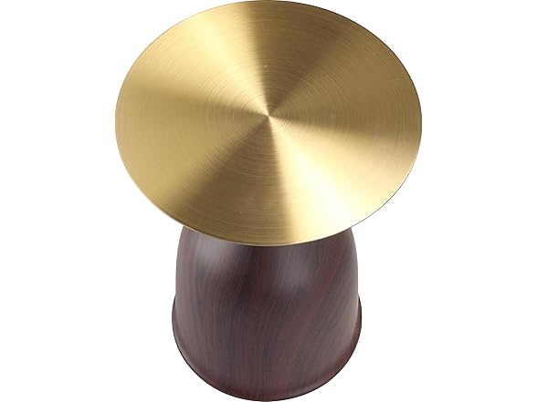 LeisureMod Oslo Round End Table Wood Brown