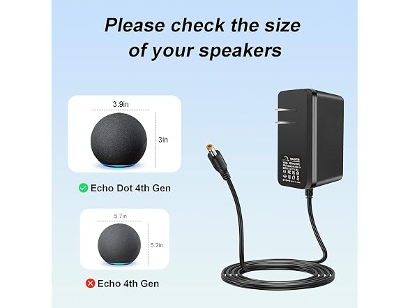 XZGm Power Cord Replacement for Alexa Echo Dot