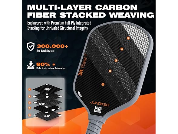 JUNDKSO T700 Carbon Fiber Pickleball Paddle
