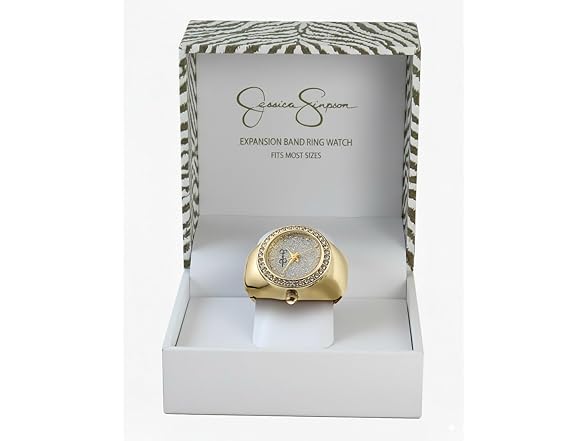 Jessica Simpson Gold Ring Watch Crystal Dial