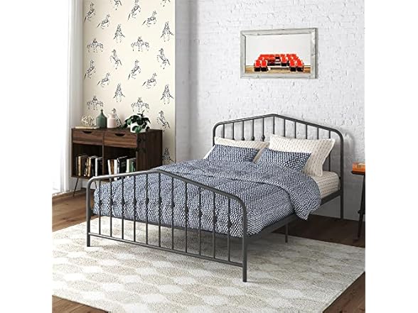 Novogratz Bushwick Metal Bed with Headbo