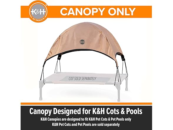 K&H Elevated Dog Cot Canopy, Small Tan