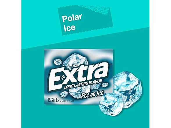 10PK EXTRA Polar Ice Chewing Gum Packs, Sugar Free