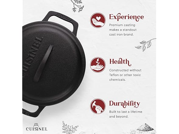 Cuisinel Cast Iron Dutch Oven - 5-Quart