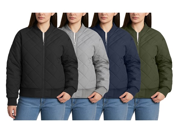 Womens Oversized Quilted Bomber Jacket