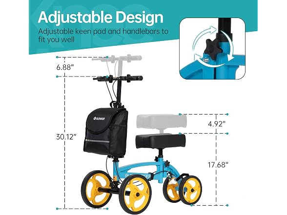 ELENKER BC2170626038061 Knee scooter (Open Box)