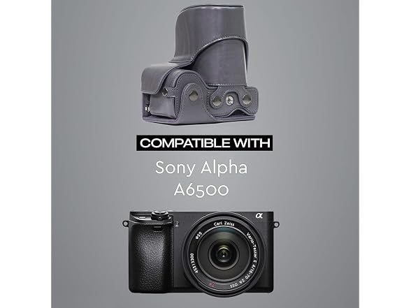MegaGear Ever Ready Leather Camera Case and Strap (Gray)