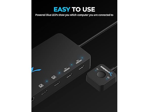 SABRENT USB-C KVM Switch 1PC to 2 Displays
