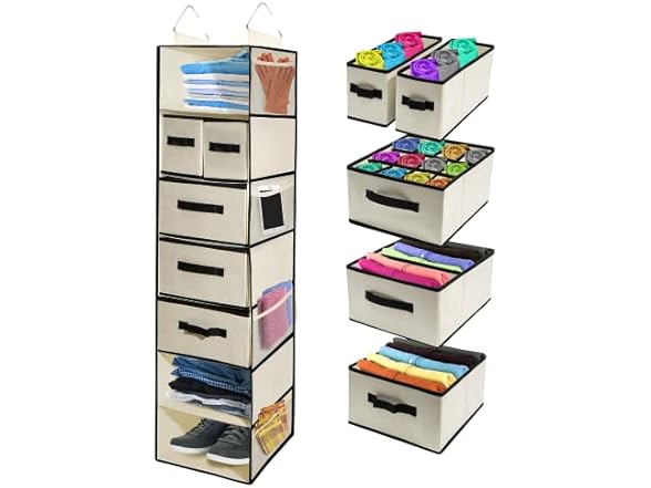 7-Shelf Closet Organizer w/ Drawers