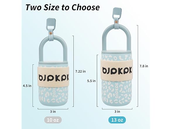 BJPKPK 13oz Insulated Tumbler Light Blue Leopard