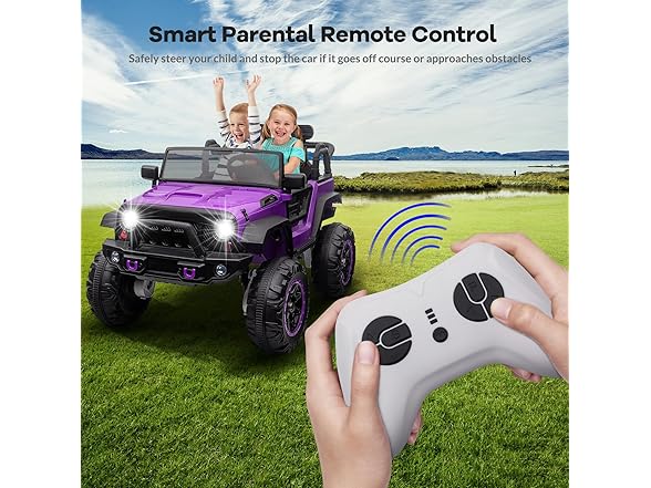 Hipicute 24V 2 Seater Kids Ride On Car, Purple