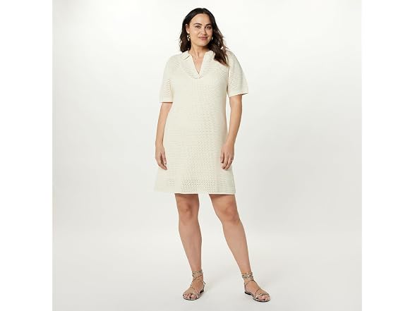 The Drop Women (2X) Melia Dress Whisper White