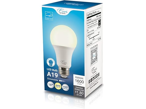 Euri Lighting EA19-15W2040e, LED A19 15W Light Bulb