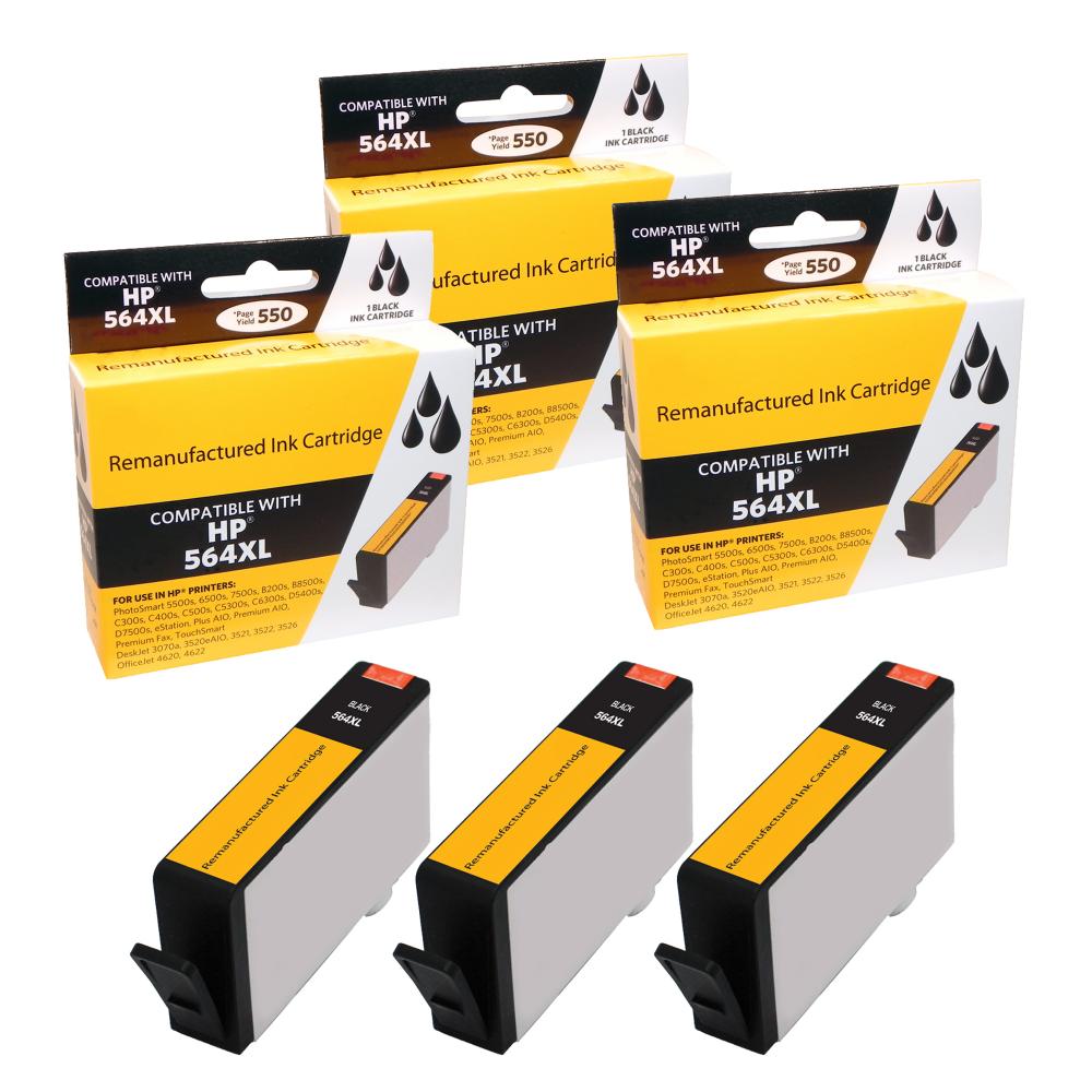 Compatible HP 564XL Ink Cartridge Combo Pack (3 Black) - Gallery 2