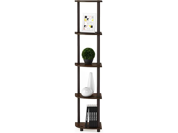 Furinno Wire Book Shelf, 5-Tier Walnut Cove