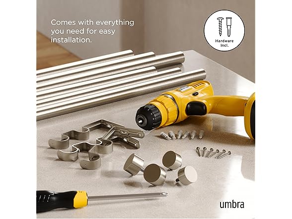 Umbra Cappa Double Curtain Rod, Inc Nickel