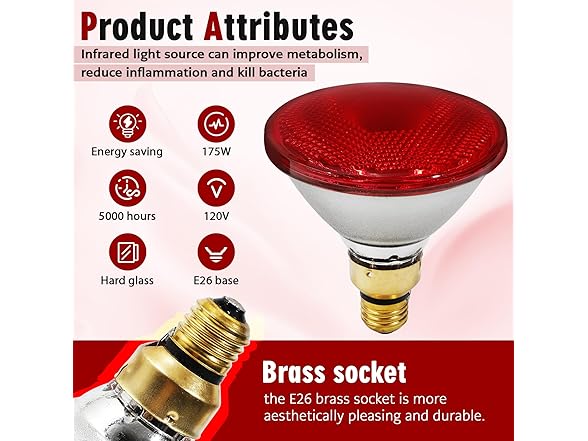 SFYJZJUUS 175 Heat Lamp Bulbs