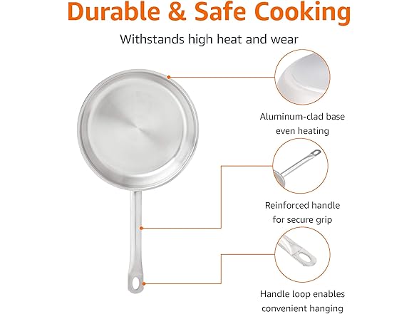 3pc Stainless Steel Fry Pan Set