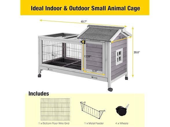 Aivituvin Rabbit Hutch Indoor Bunny Cage