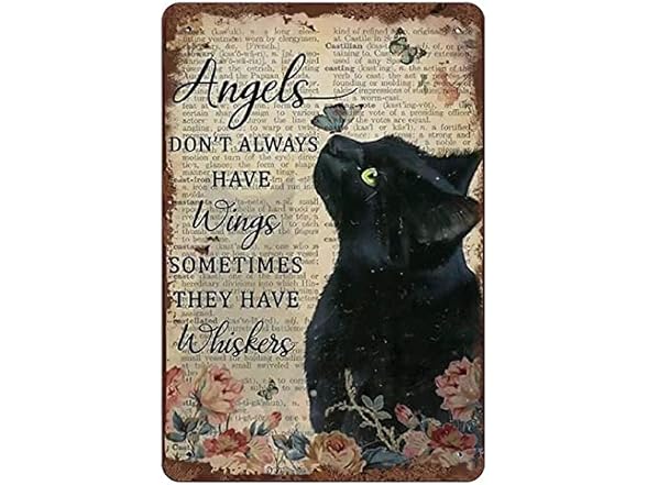Jicht Funny Black Cat Metal Tin Sign