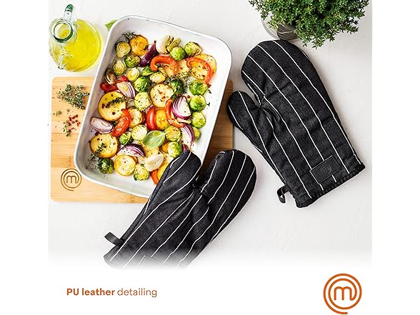 MasterChef Oven Mitts Heat Resistant, Set of 2