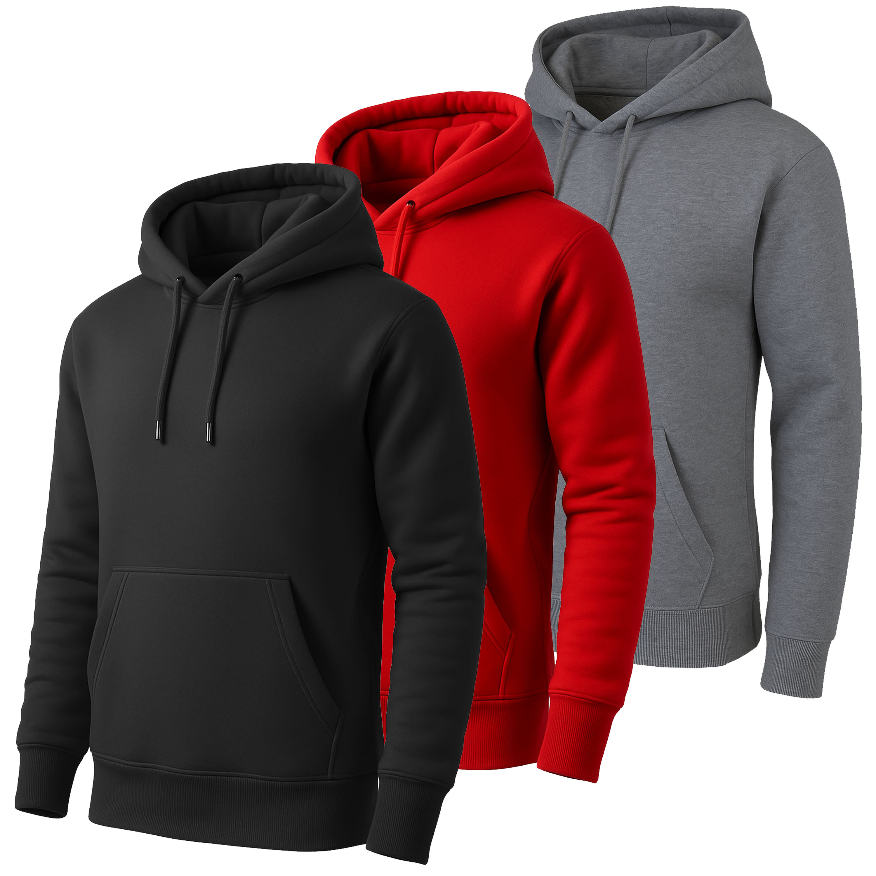 3Pk Mens Fleece-Lined Pullover Hoodie - Gallery 13