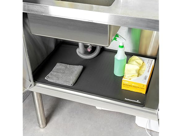Restaurantware 31 x 22 in Black Silicone Under Sink Mat, 1 Count