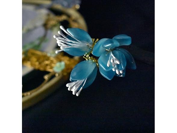 Cayyoomm Blue ice flower Hanfu hairpin