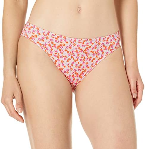 Amazon Essentials Women's Classic Bikini Swimsuit Bottom (Available in Plus Size) - Discontinued Colors, Pale Peach Micro Floral, 1X