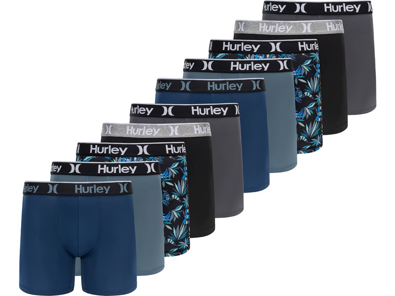 Hurley Men's 10 Pack Printed Boxer Briefs