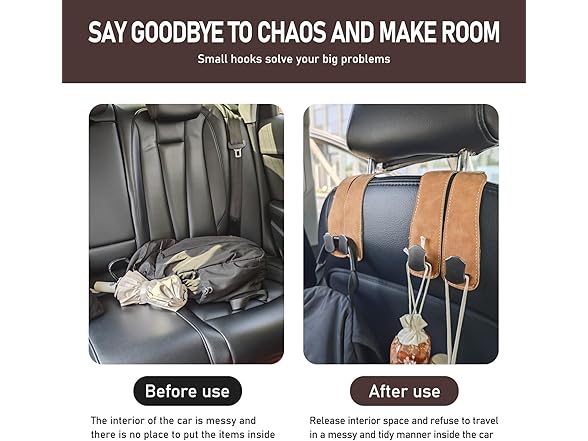 Damwot Car Seat Storage Hooks 2pc